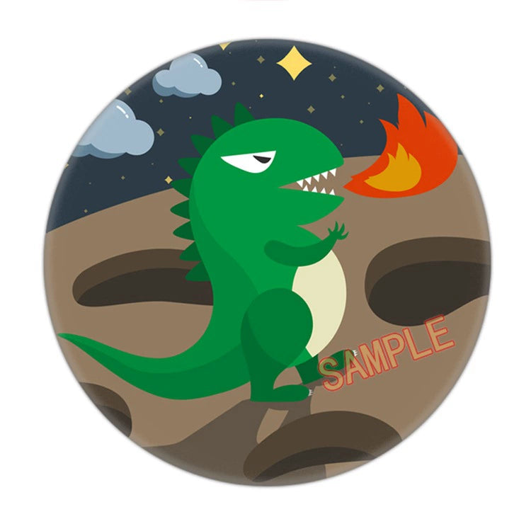 30 pcs Cartoon Dinosaur Button Badges - Designs 42-44