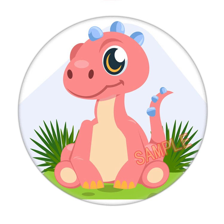 30 pcs Cartoon Dinosaur Button Badges - Designs 45-47